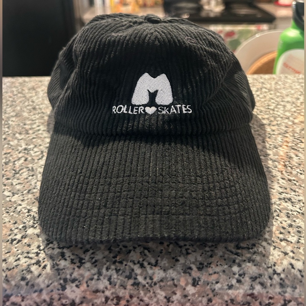 Black Corduroy Roller Skates Cap